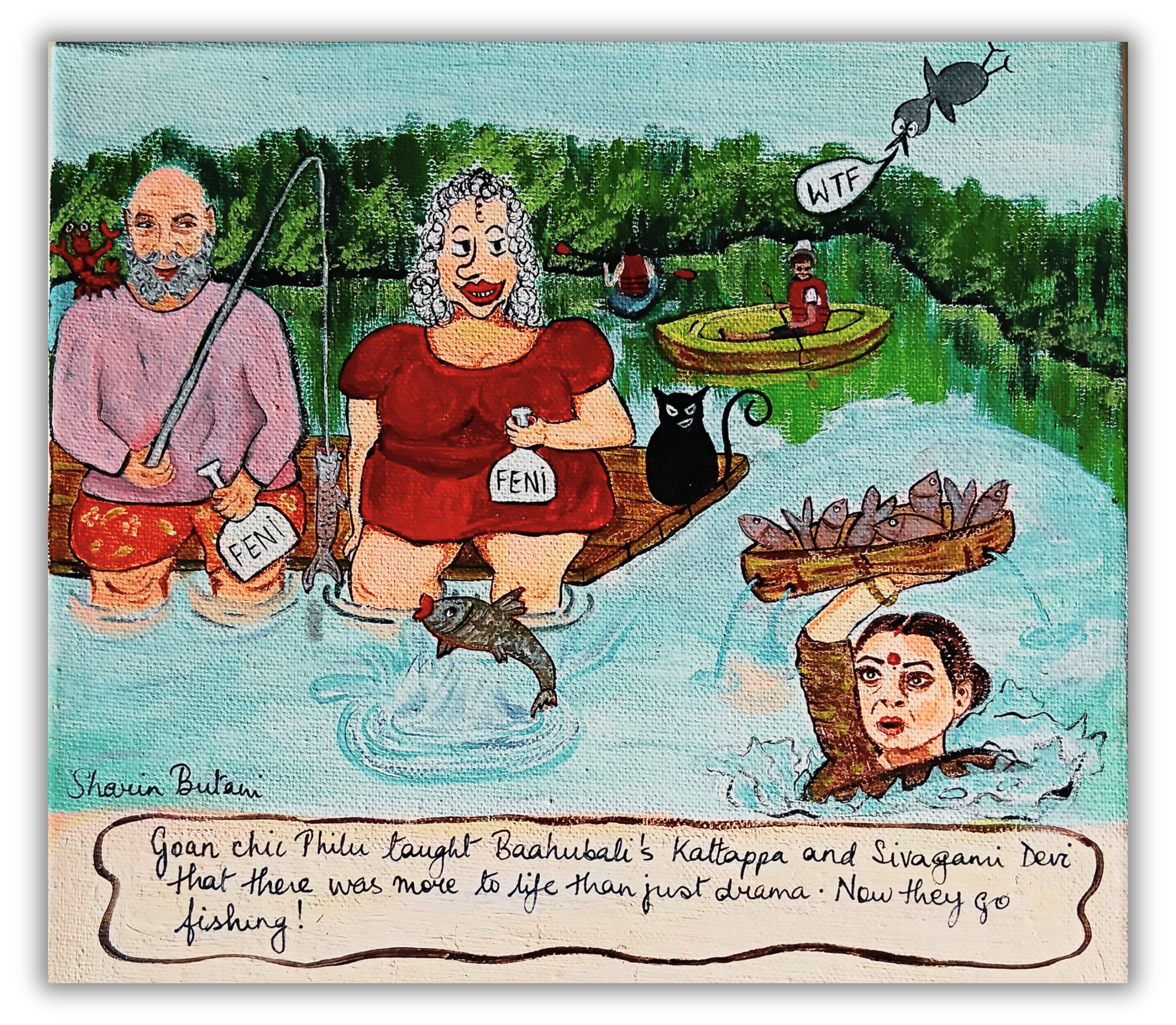 Philu Rewrites Baahubali – Original Acrylic Painting