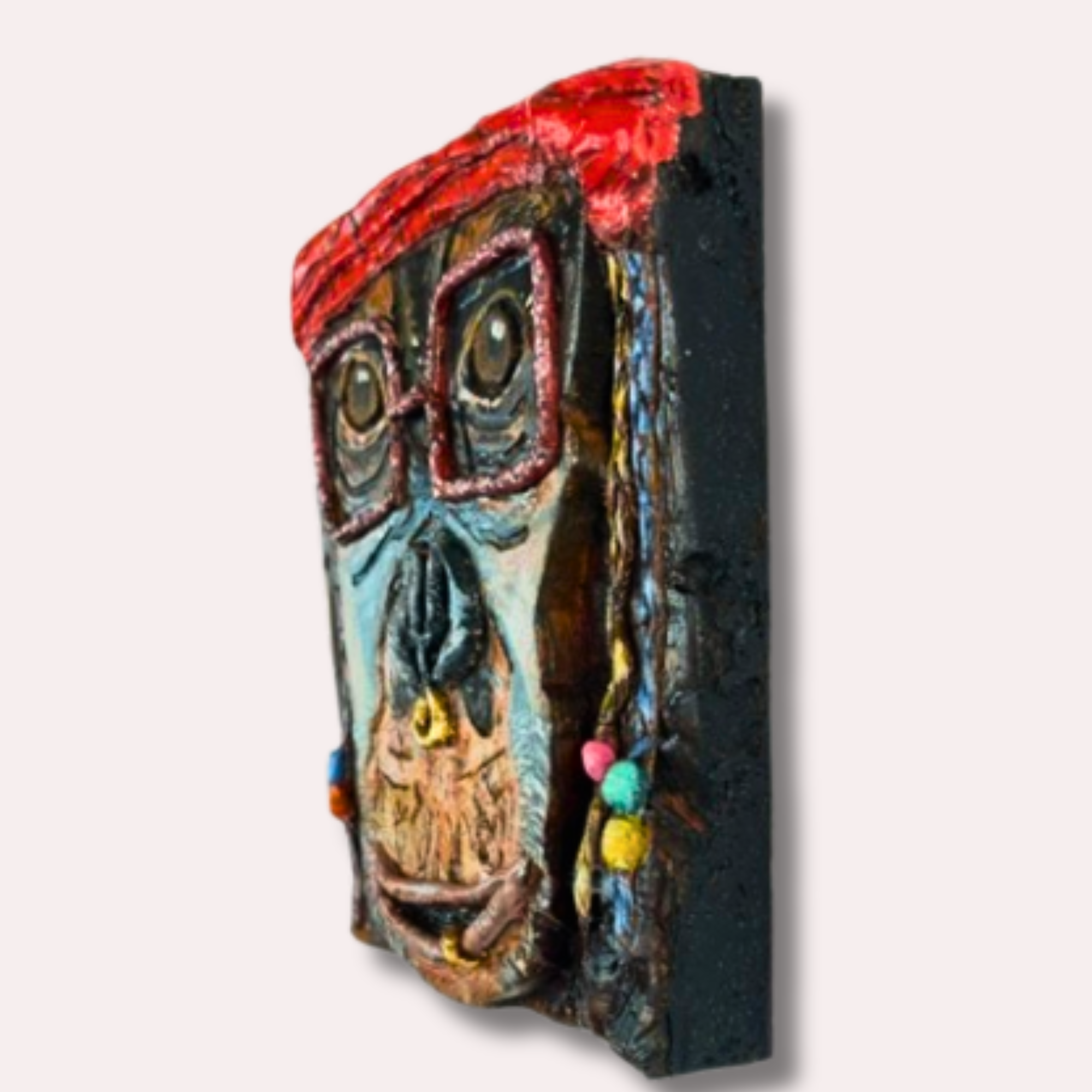 Baba Bonobo — Hand-Sculpted Rasta Chimp Wall Art