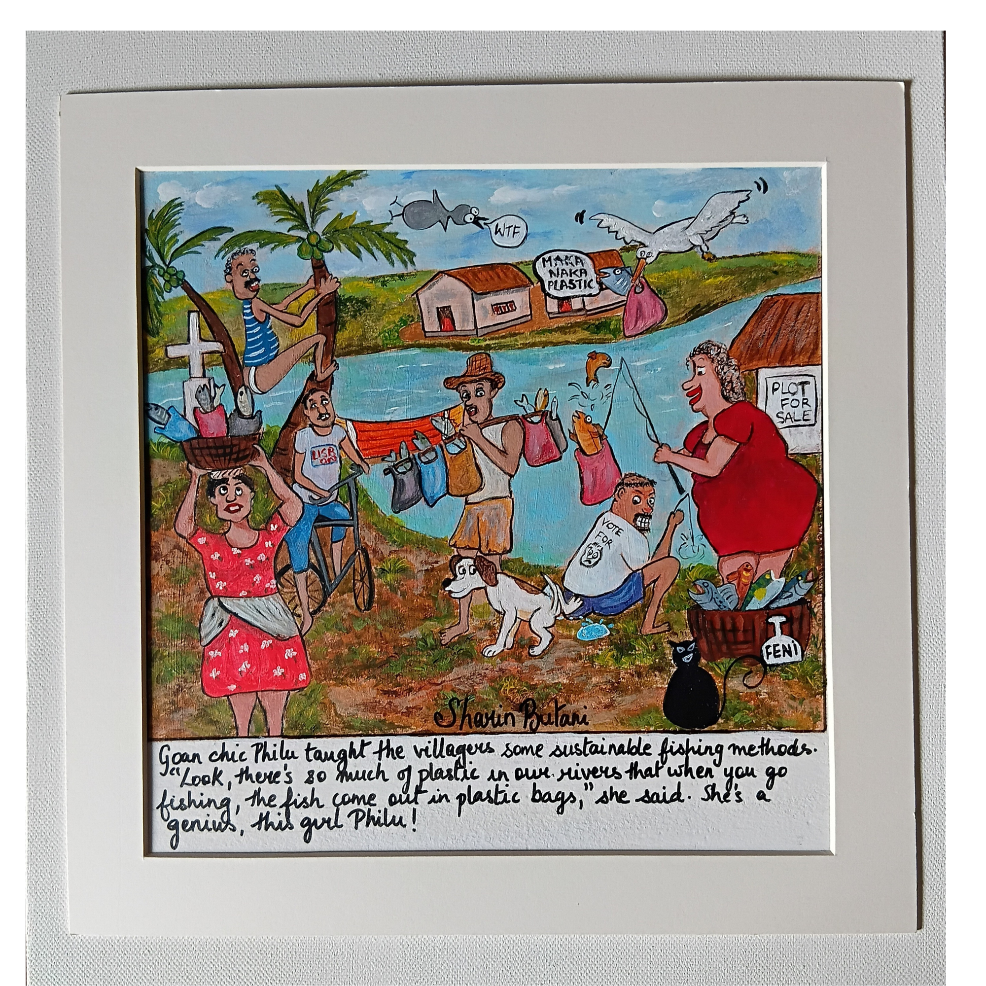 Philu Goes Fishing! – Original Acrylic Painting