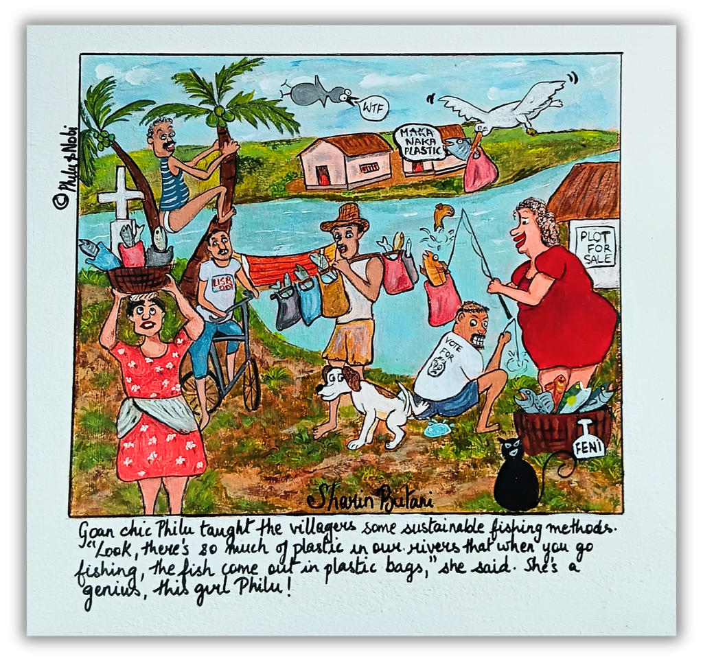 Philu Goes Fishing! – Original Acrylic Painting