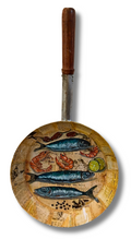 Vintage Seafood Pan Wall Art – Handpainted Mixed Media