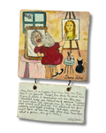 Philu as Mona Lisa – Original on Wood with Story Plaque