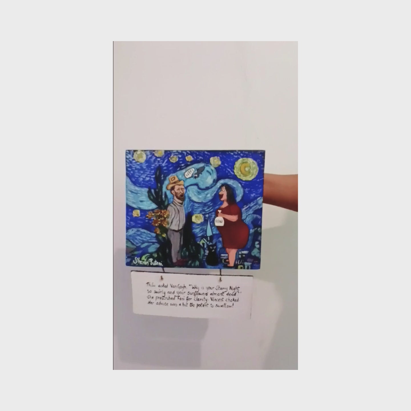 Van Gogh Gets Feni Therapy – Original Acrylic on Wood